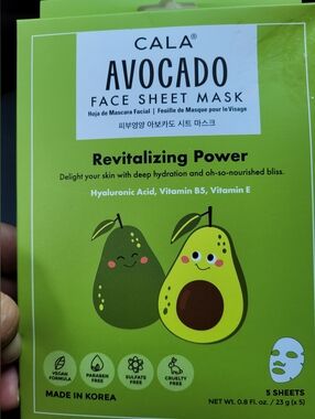 CALA Avocado Face Sheet Mask - Green